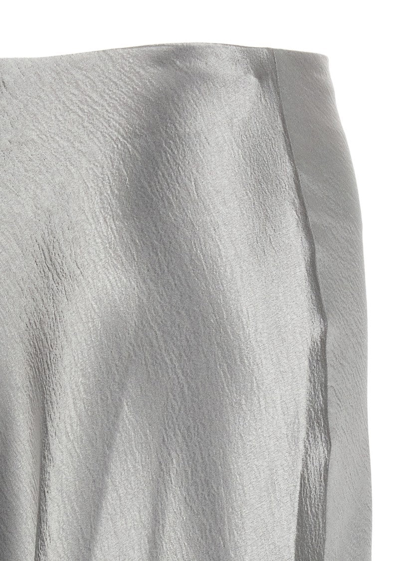 Tory Burch Silk-Effect Satin Midi Skirt With Flared Hem