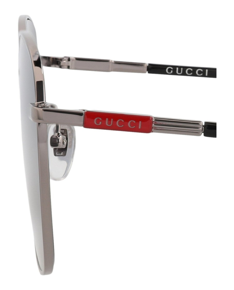 Gucci Square-Frame Metal Sunglasses