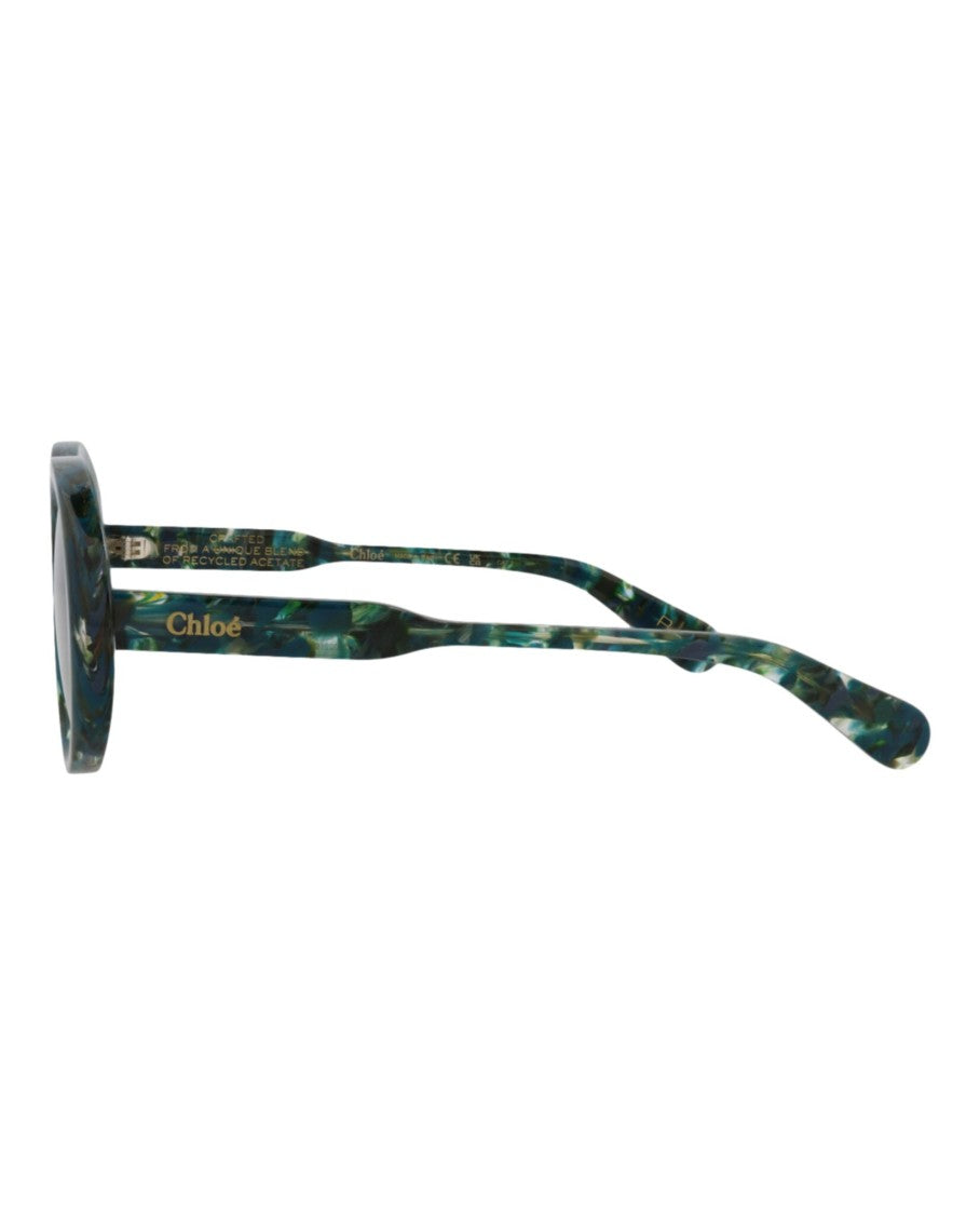 Chloé Round-Frame Recycled Acetate Sunglasses