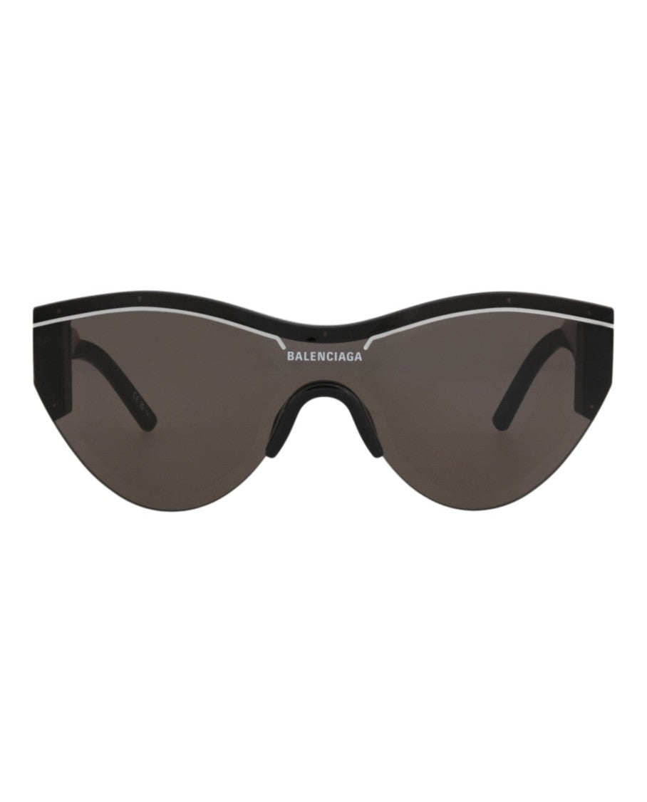 Balenciaga Shield-Frame Acetate Sunglasses With Sleek Glossy Finish