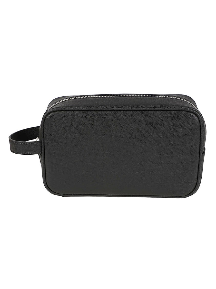 Emporio Armani Logo Plaque Animation Rectangular Polyurethane Beauty Case