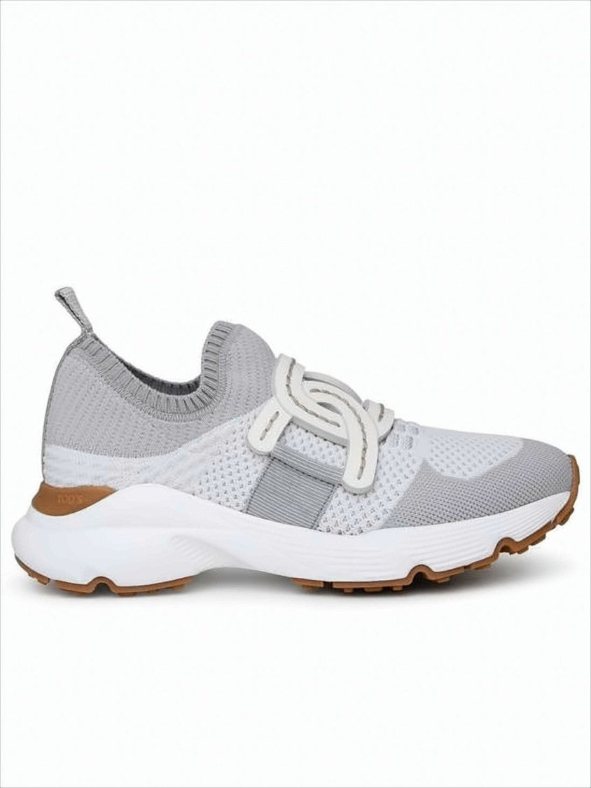 Tod's Light Grey Knit Sneakers With Sock-Like Fit