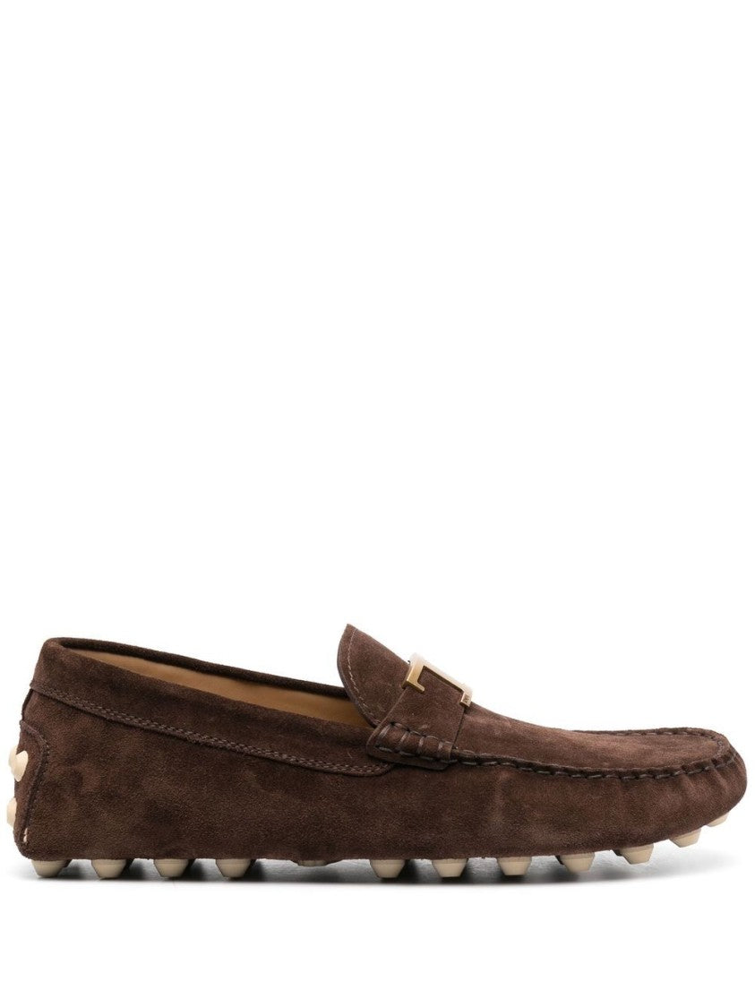 Tod's Brown Calf Suede Loafers