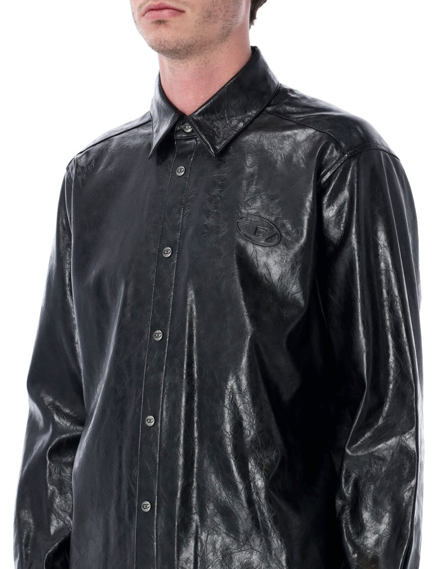Diesel Vintage Leather Effect Textured Shirt