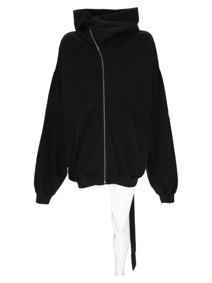 Drkshdw By Rick Owens Oversized Avant-Garde High Collar Cotton Sweatshirt