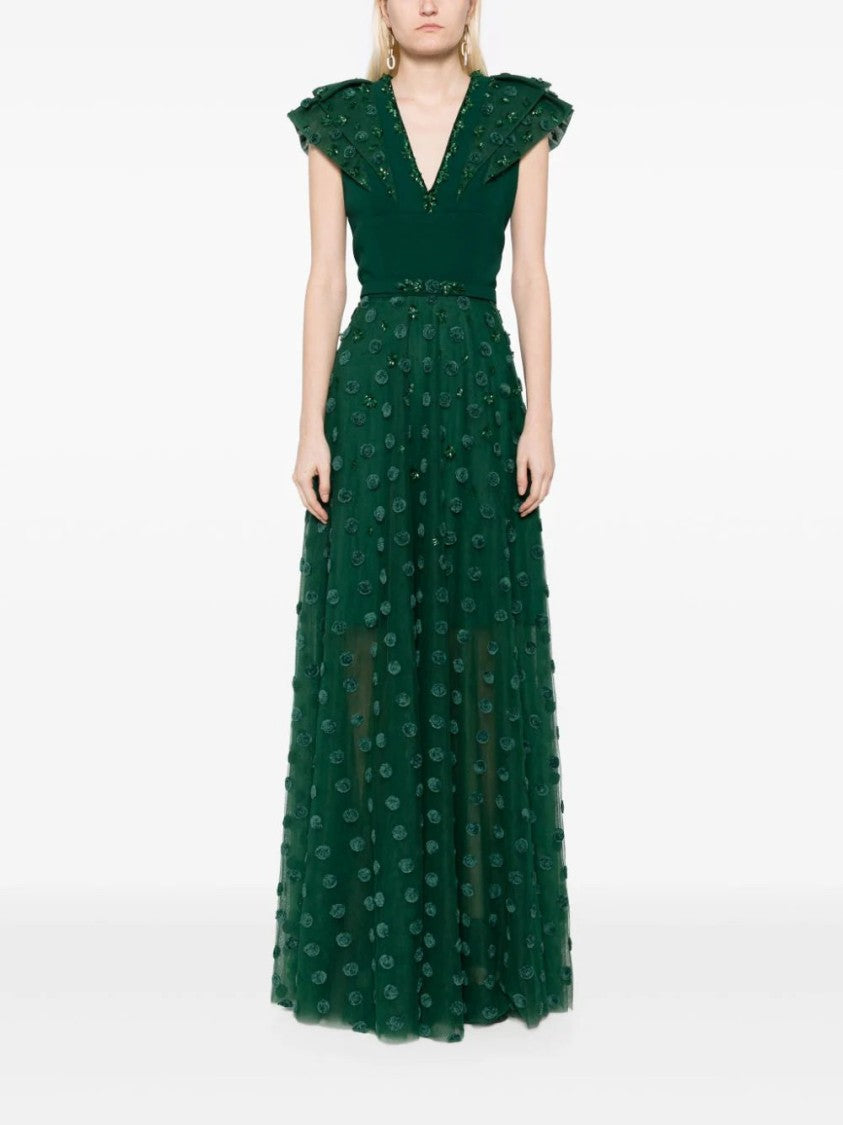 Saiid Kobeisy Beaded Tulle Dress With Polka Dots