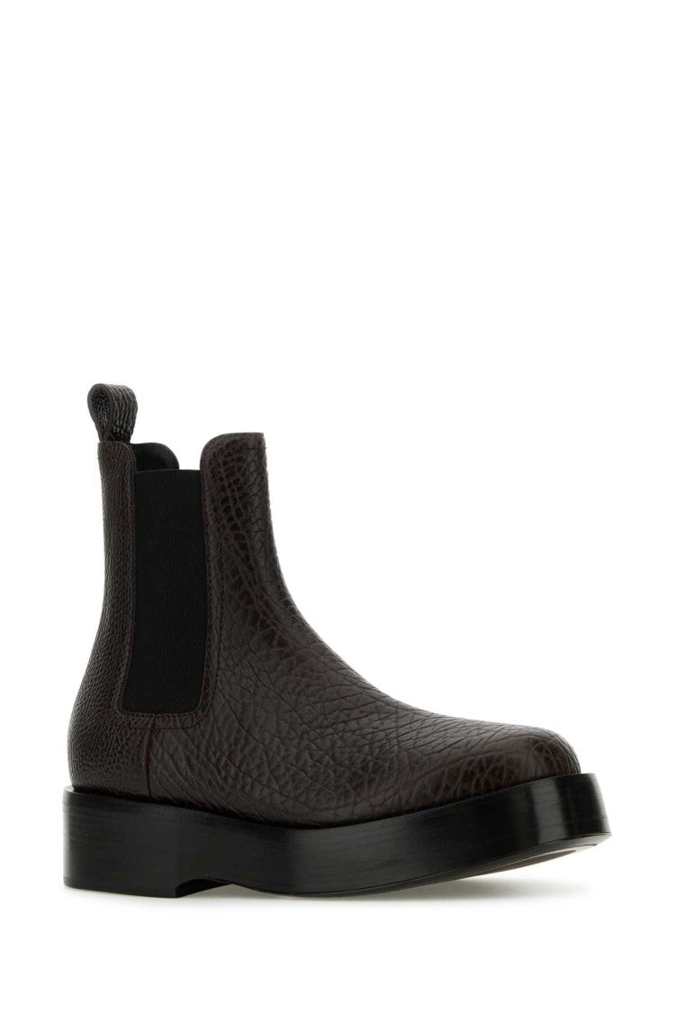 Bottega Veneta Dark Brown Leather Torino Ankle Boots