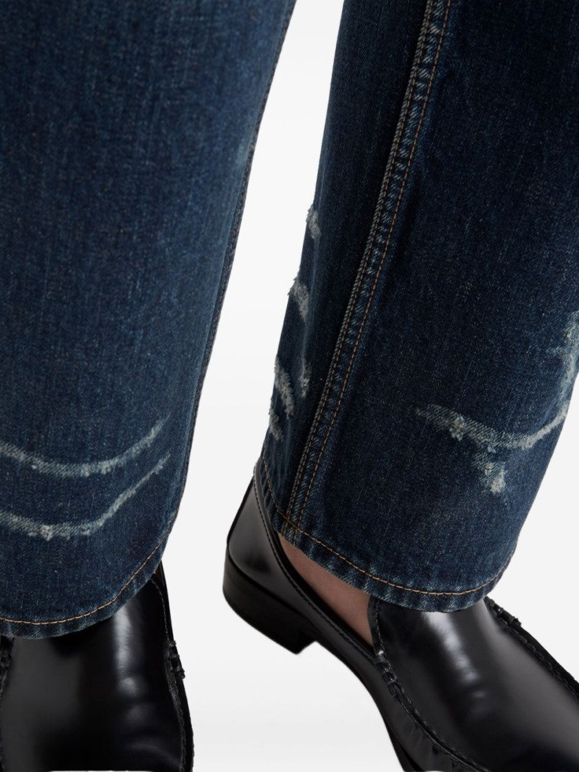 Prada Relaxed Straight-Leg Jeans With Faded Details