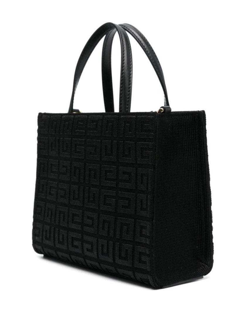 Givenchy Black Canvas Tote Bag With Signature 4G Embroidery