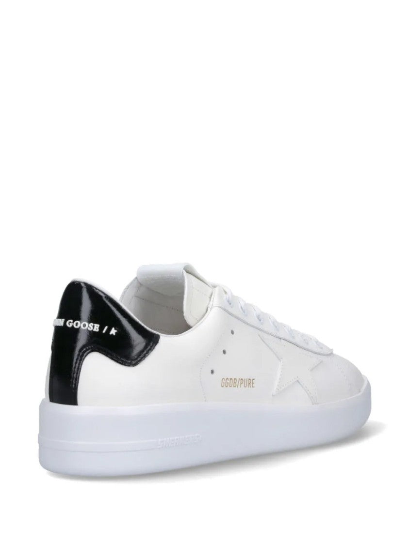 Golden Goose White Pure Star Minimalist Low-Top Leather Sneakers