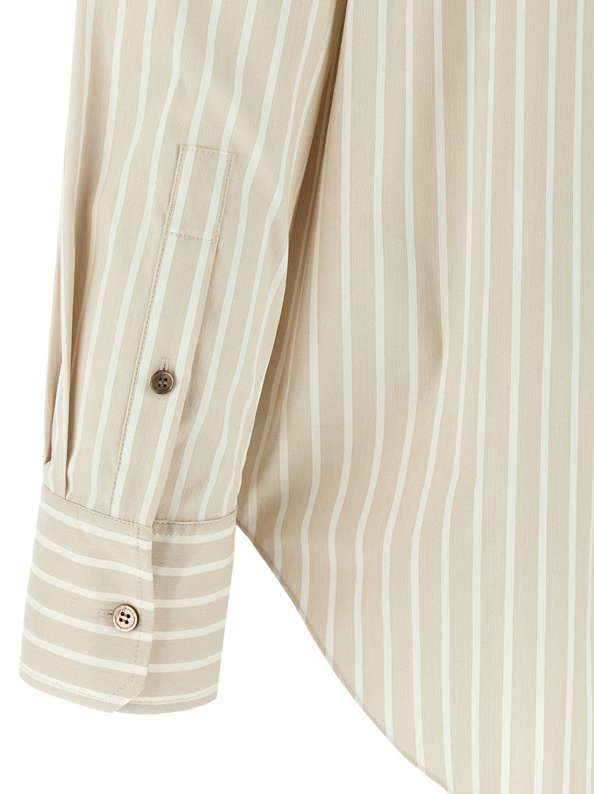 Theory Classic Striped Stretch Cotton Blend Shirt