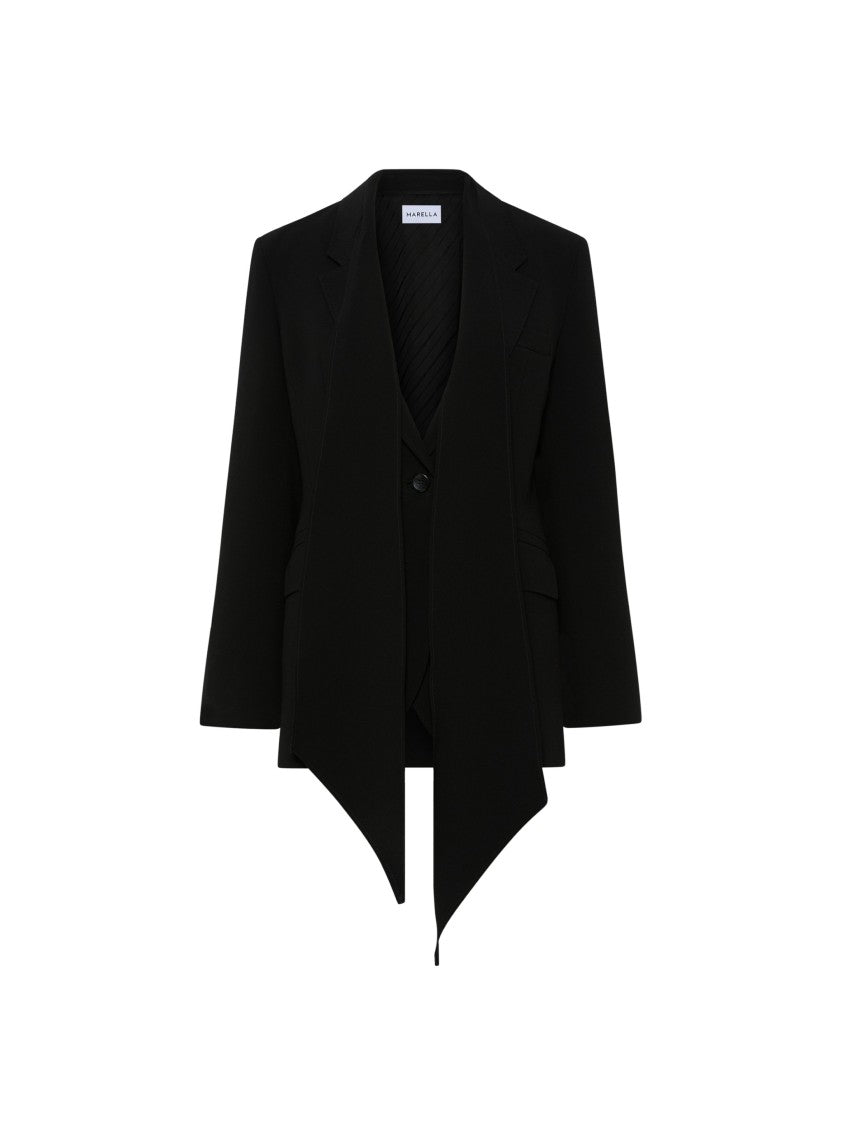 Marella Mllottone Asymmetrical Tailored Black Blazer