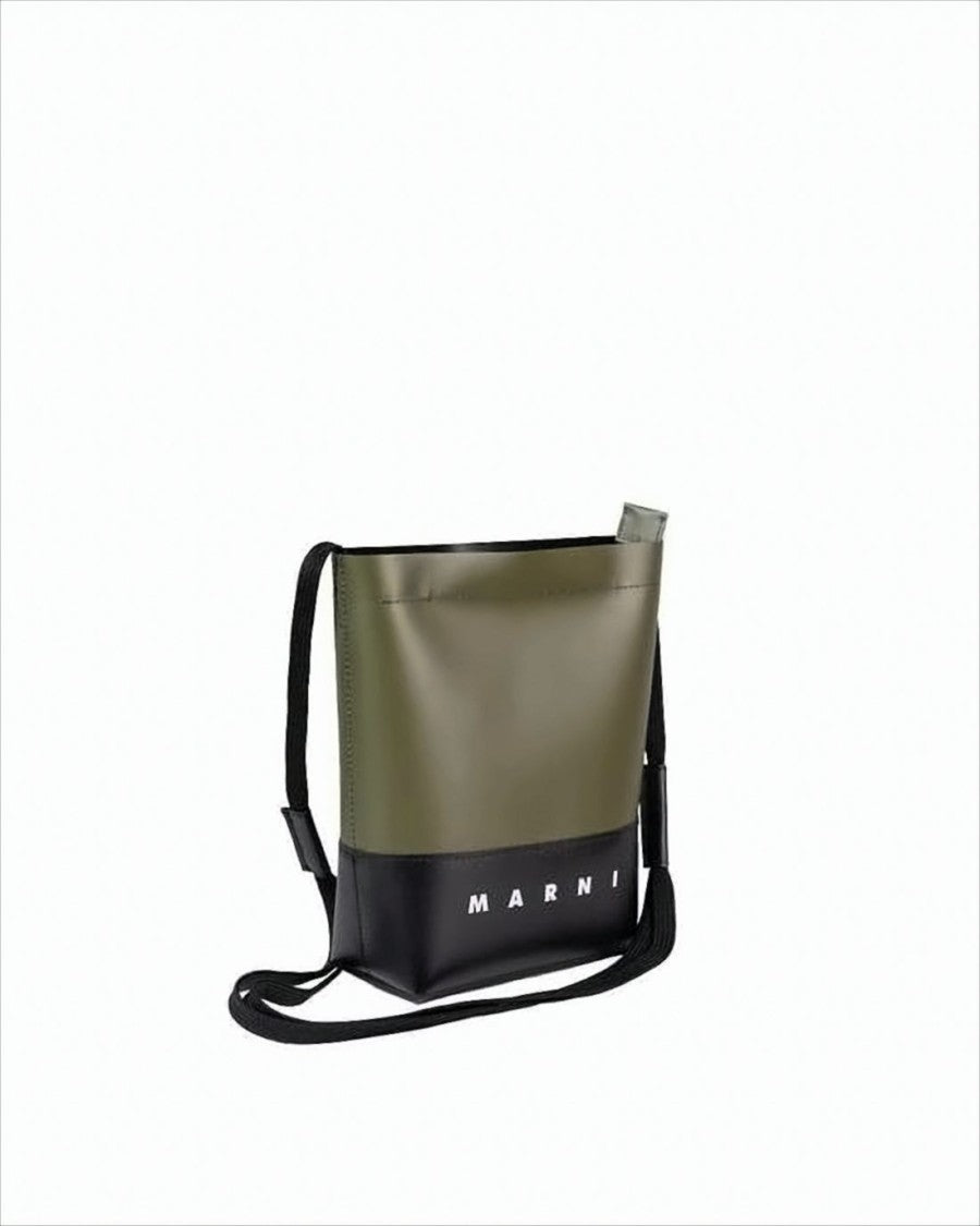Marni Two-Tone Structured Crossbody Bag With Adjustable Strap