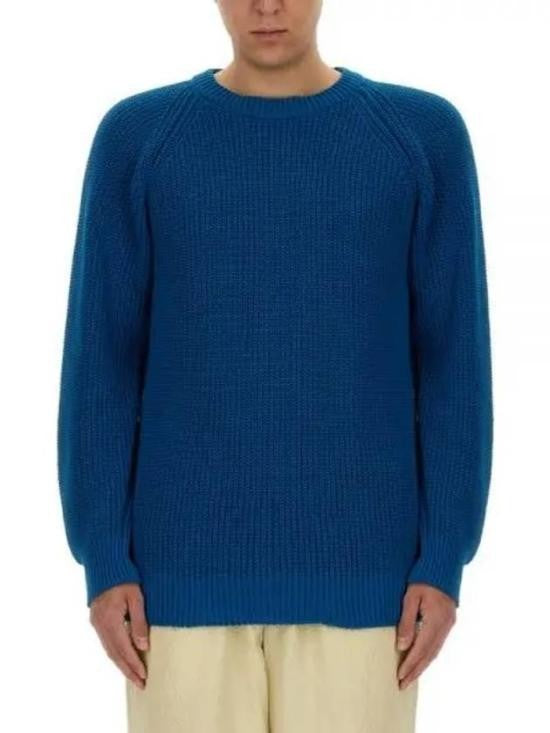 Howlin Textured Blue Knit Sweater With Crew Neckline And Relaxed Fit