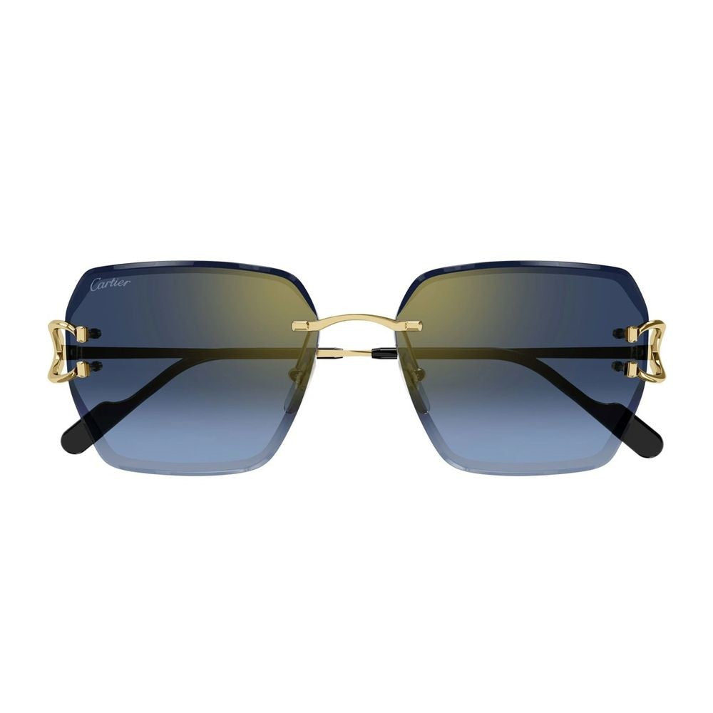 Cartier Ct0466s Décor C De Oversized Square Rimless Gold-Tone Sunglasses
