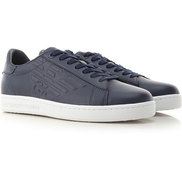 Emporio Armani Blue Round Toe Sneakers