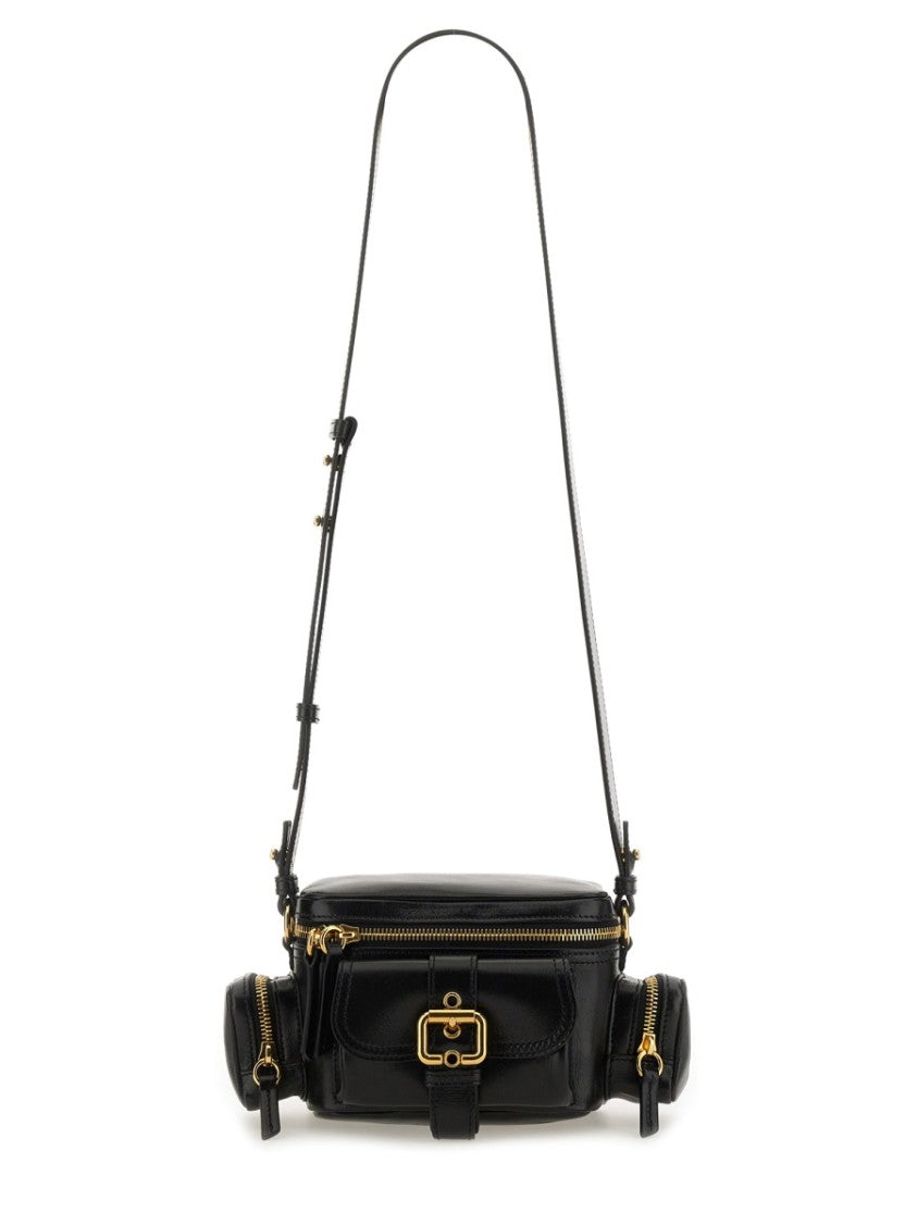 Chloé Structured Leather Camera Bag With Gold-Tone Accents