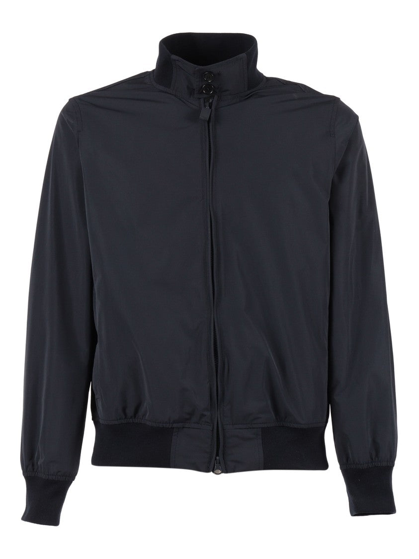 Aspesi Minimalist Black High Collar Casual Jacket
