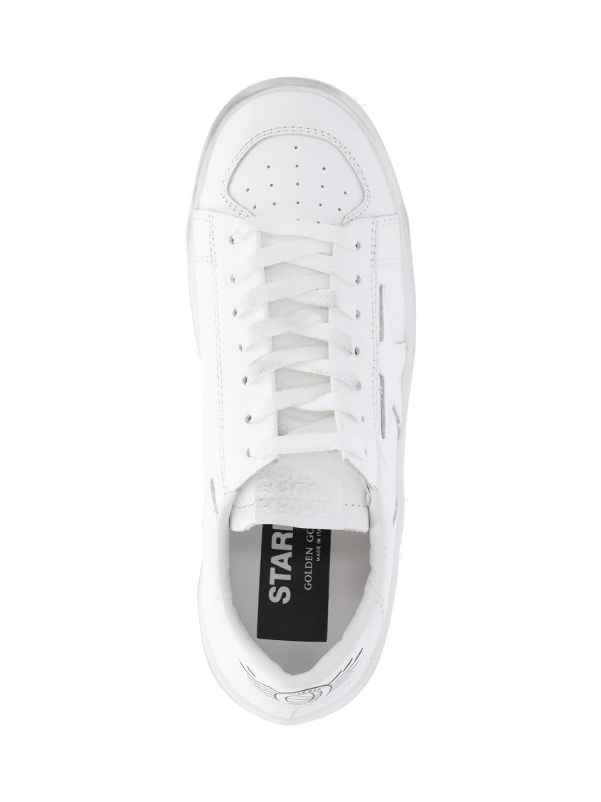 Golden Goose White Stardan Worn Calf Leather Sneakers