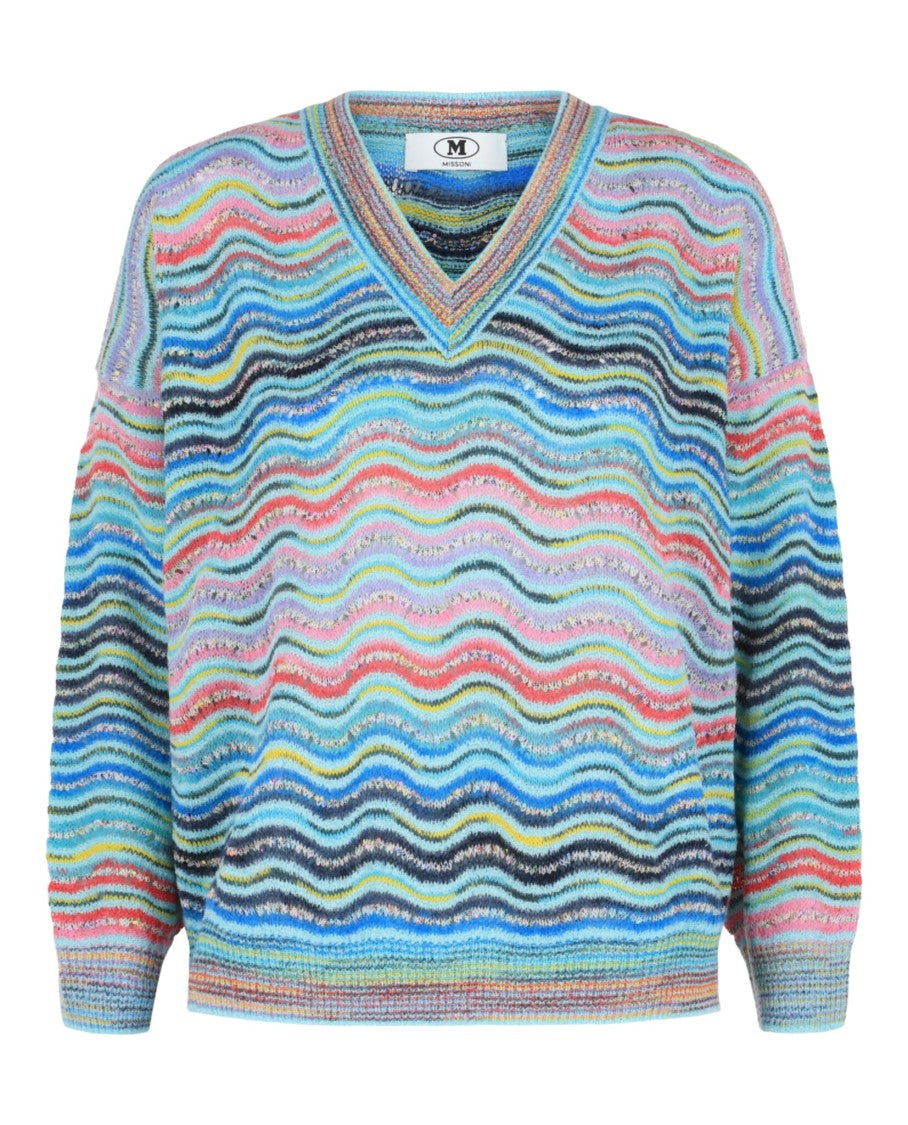M Missoni Wave-Pattern Knit Sweater