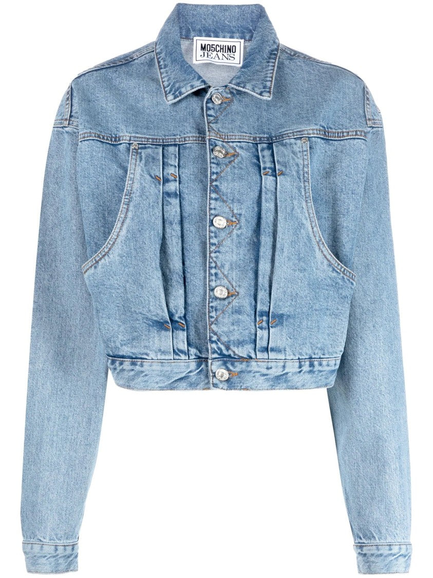 Moschino Cropped Denim Jacket With Vintage Appeal