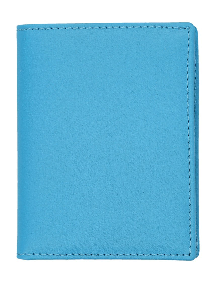 Comme Des Garçons Blue Cowhide Cardholder With Multiple Slots
