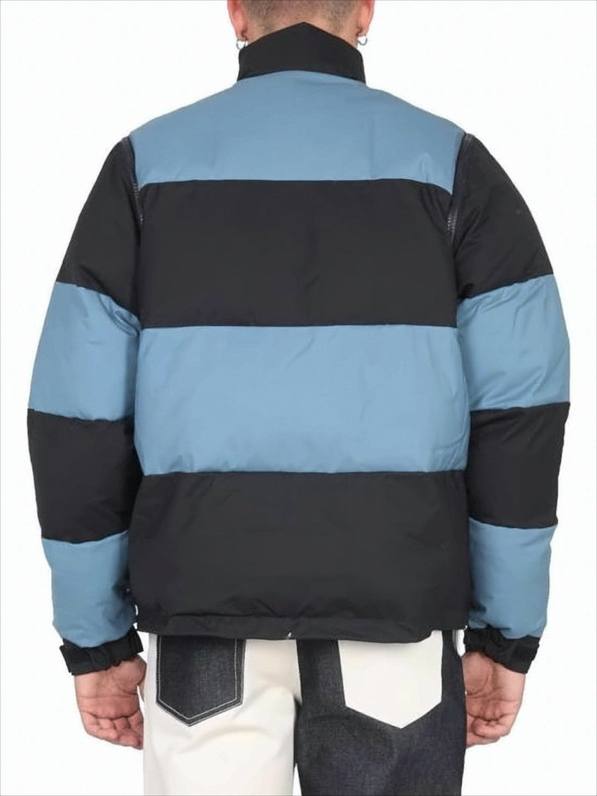 Sunnei Striped Padded Jacket With High Collar