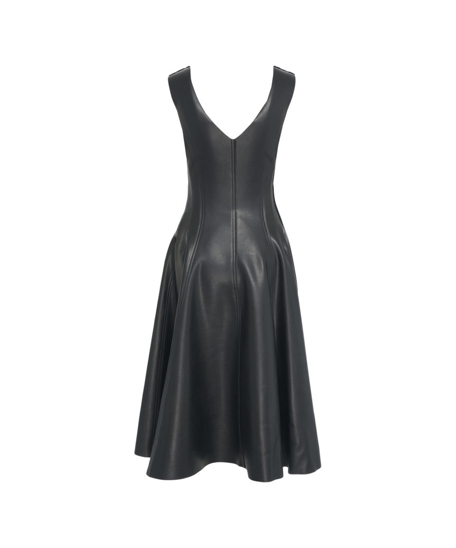 Norma Kamali Faux Leather Midi Dress