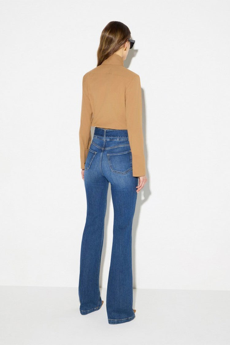 Elisabetta Franchi Blue Cotton-Lyocell Blend High-Waisted Jeans