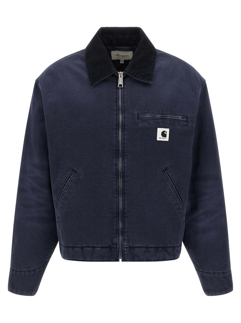 Carhartt Wip Loose-Fit Blue Og Detroit Jacket With Corduroy Collar