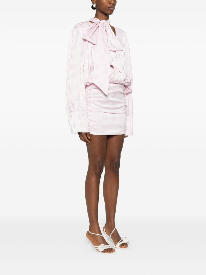 Rotate Short Pink Dress With Wide Sleeves
