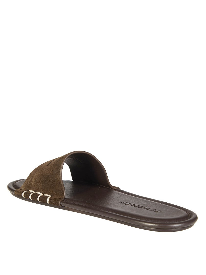 J. W. Anderson Suede Stitched Slide Loafer Sandals
