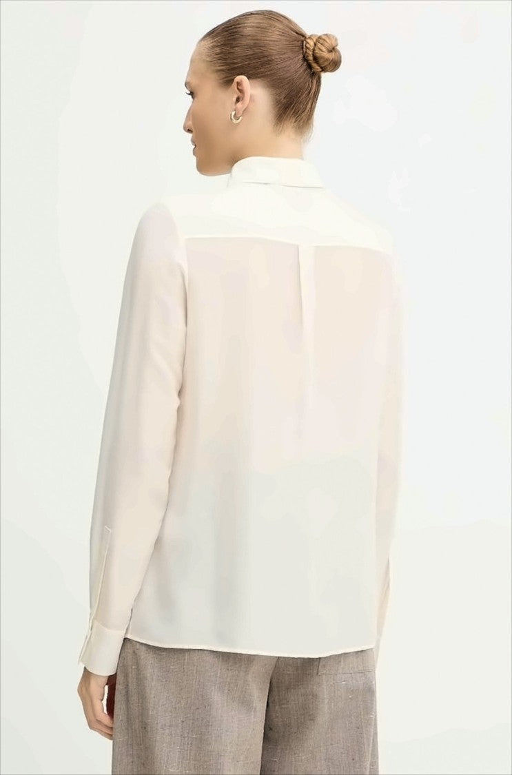 Boss Refined Long-Sleeved Blouse With Pointed Collar