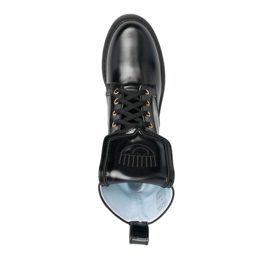 Chiara Ferragni Black Eyelike Eye Motif Block Heel Ankle Boots