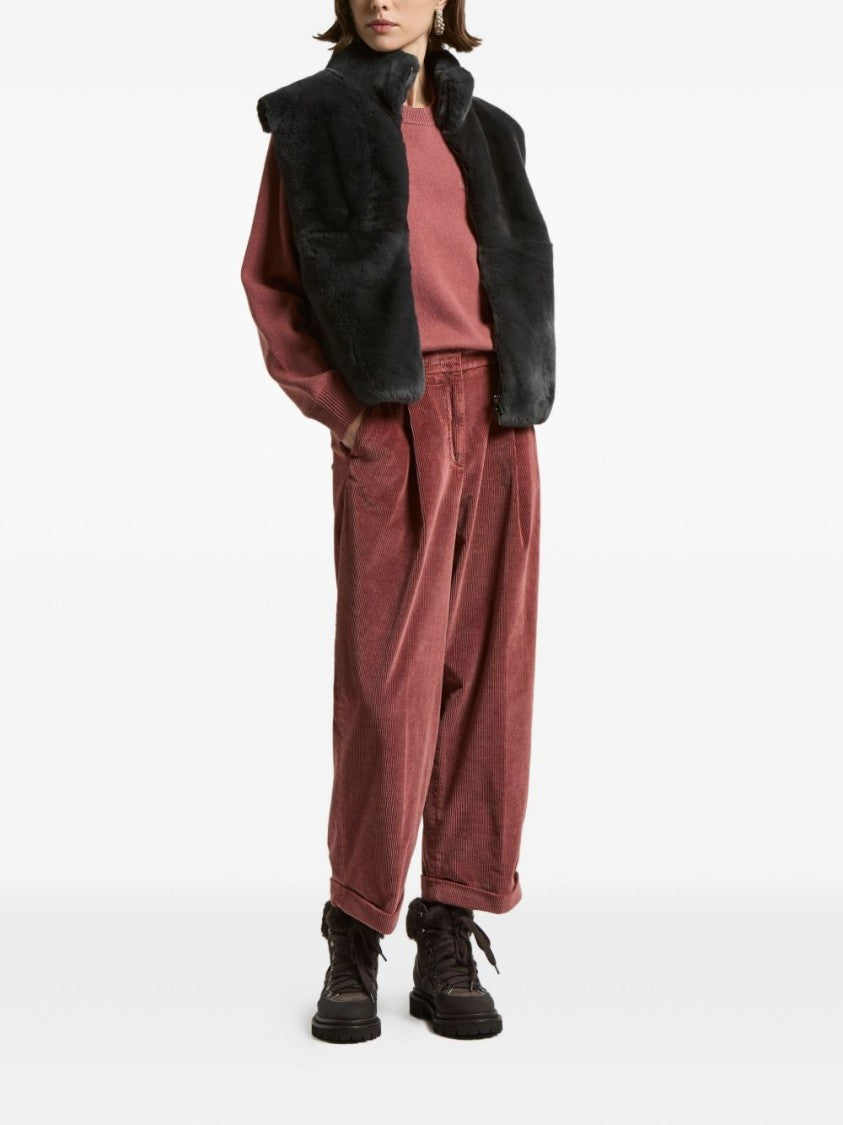 Peserico Textured Gray Sweater With Wool