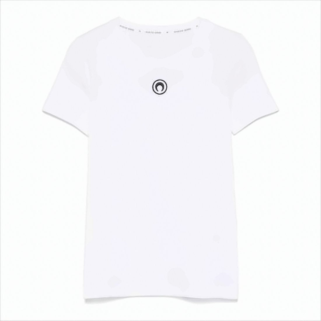Marine Serre Fitted Short-Sleeve Organic Cotton T-Shirt With Embroidered Detail