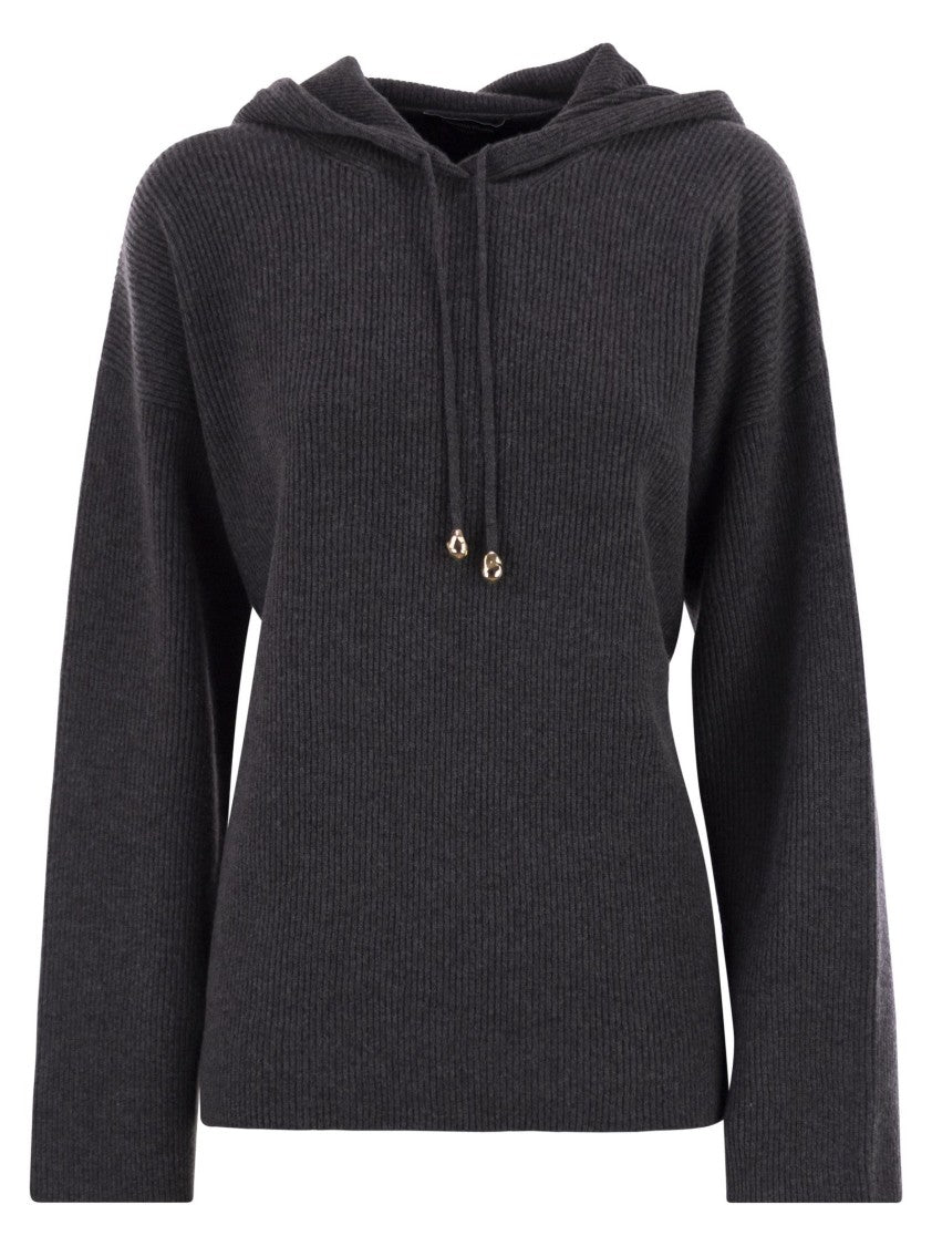 Fabiana Filippi English Ribbed Hooded Sweater