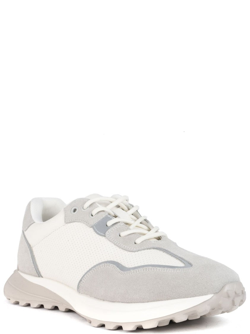 Sergio Moretti Light Grey Leather And Suede Casual Trainers