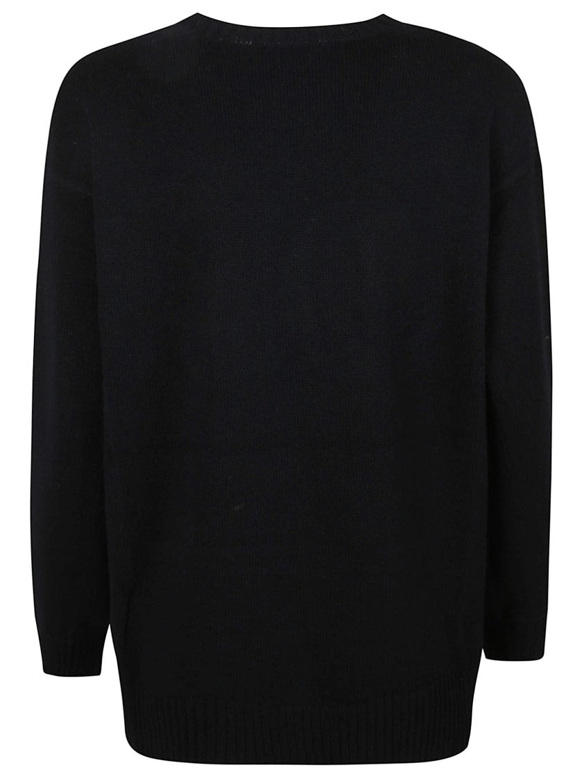 Max Mara Relaxed-Fit Black Sweater With Textured '1951' Detail