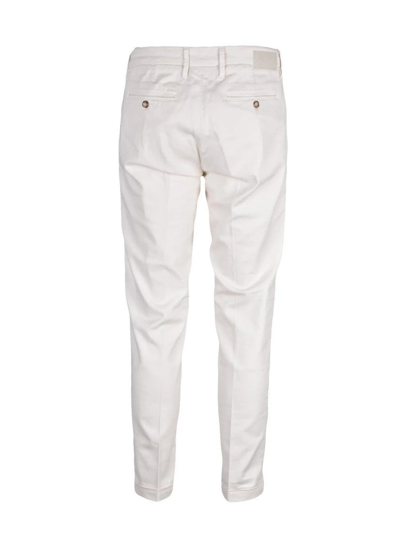 Re-Hash White Linen Cotton-Blend Regular-Fit Trousers