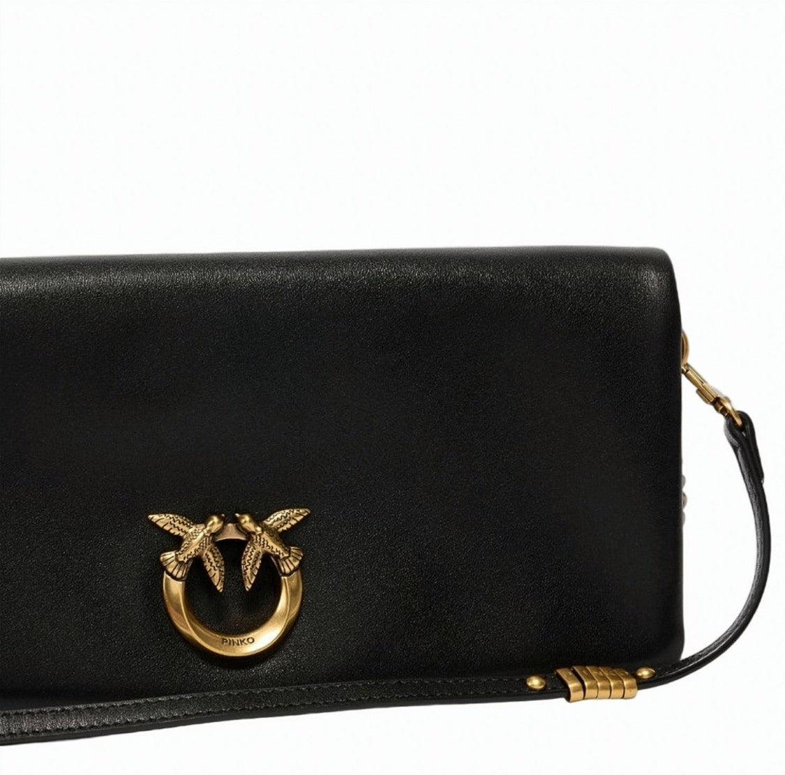Pinko Click Soft Horizontal Soft Leather Clutch