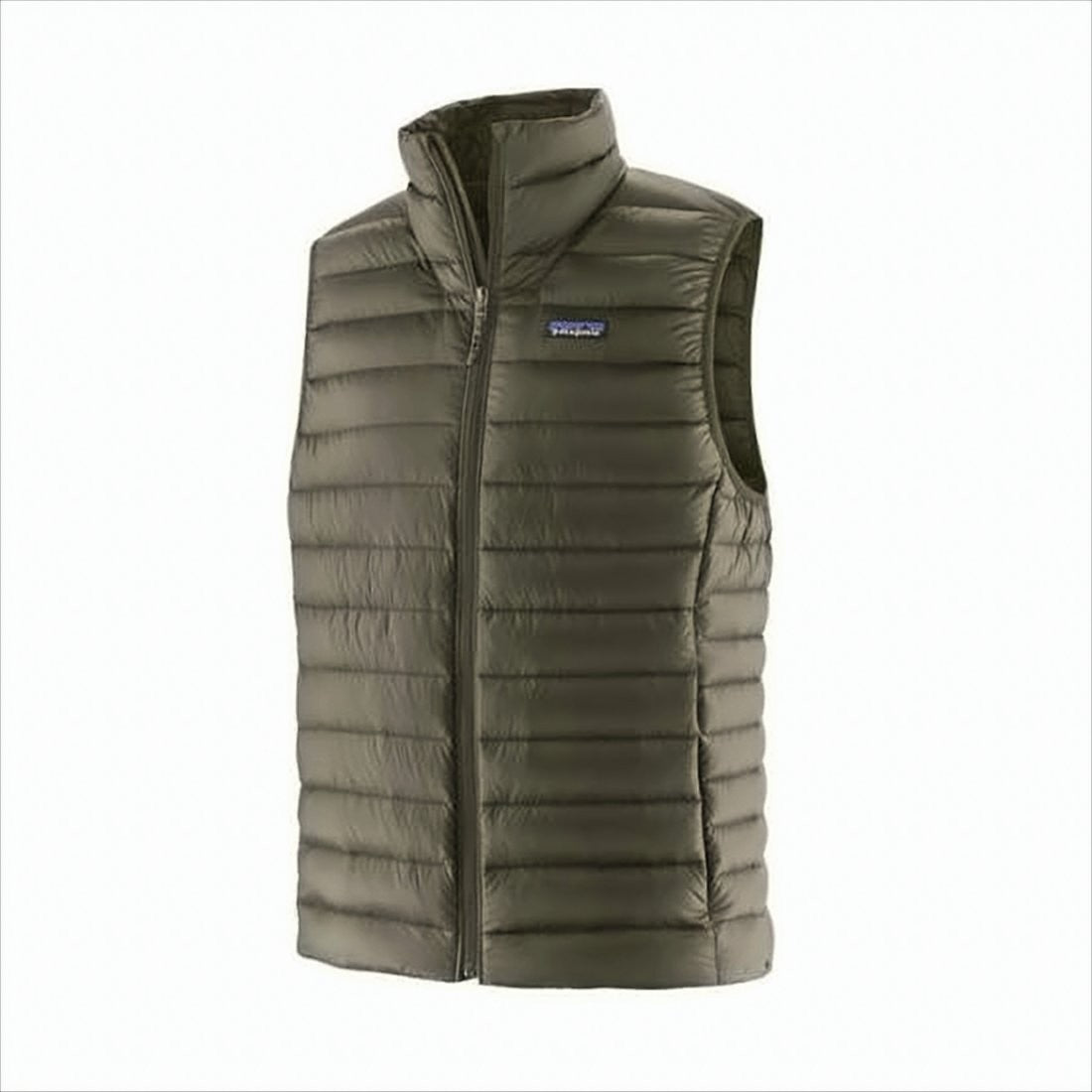 Patagonia Quilted Sleeveless Vest With High Collar And Logo Patch