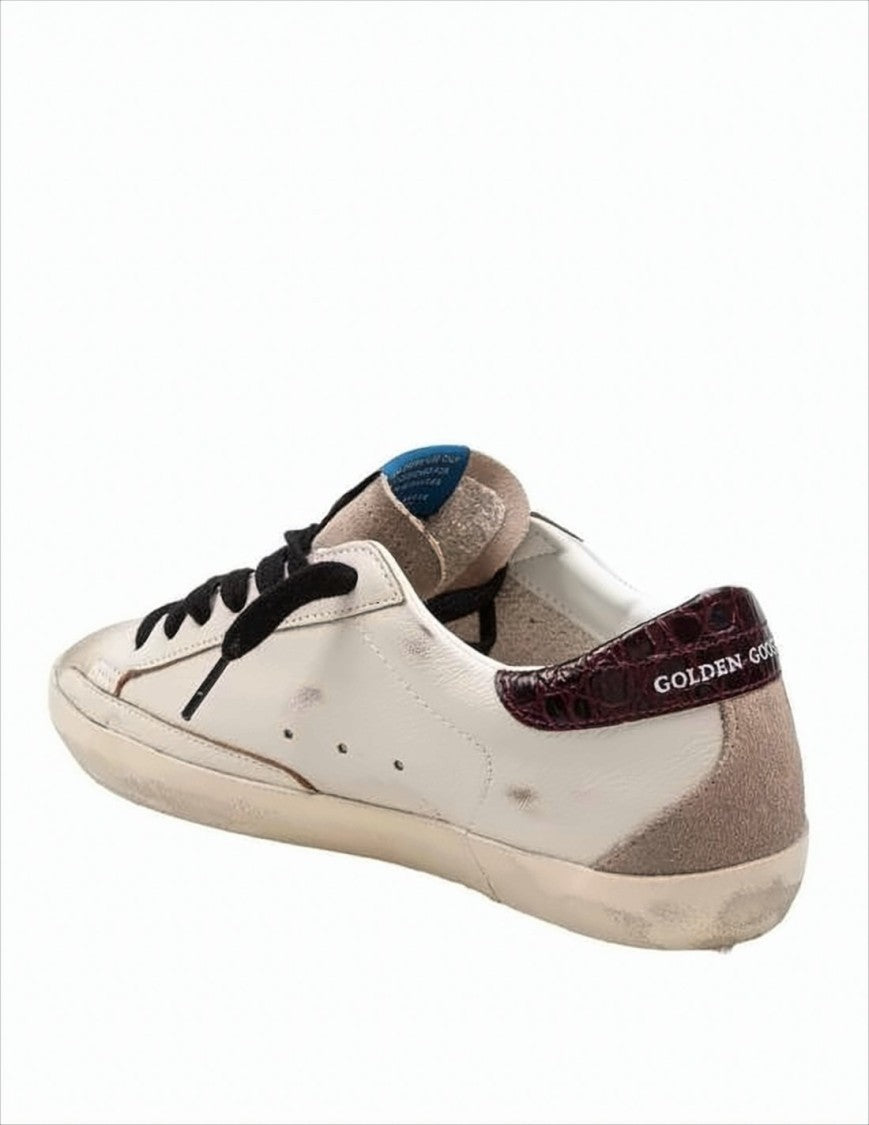 Golden Goose Distressed Low-Top Sneakers With Beige Suede Accents