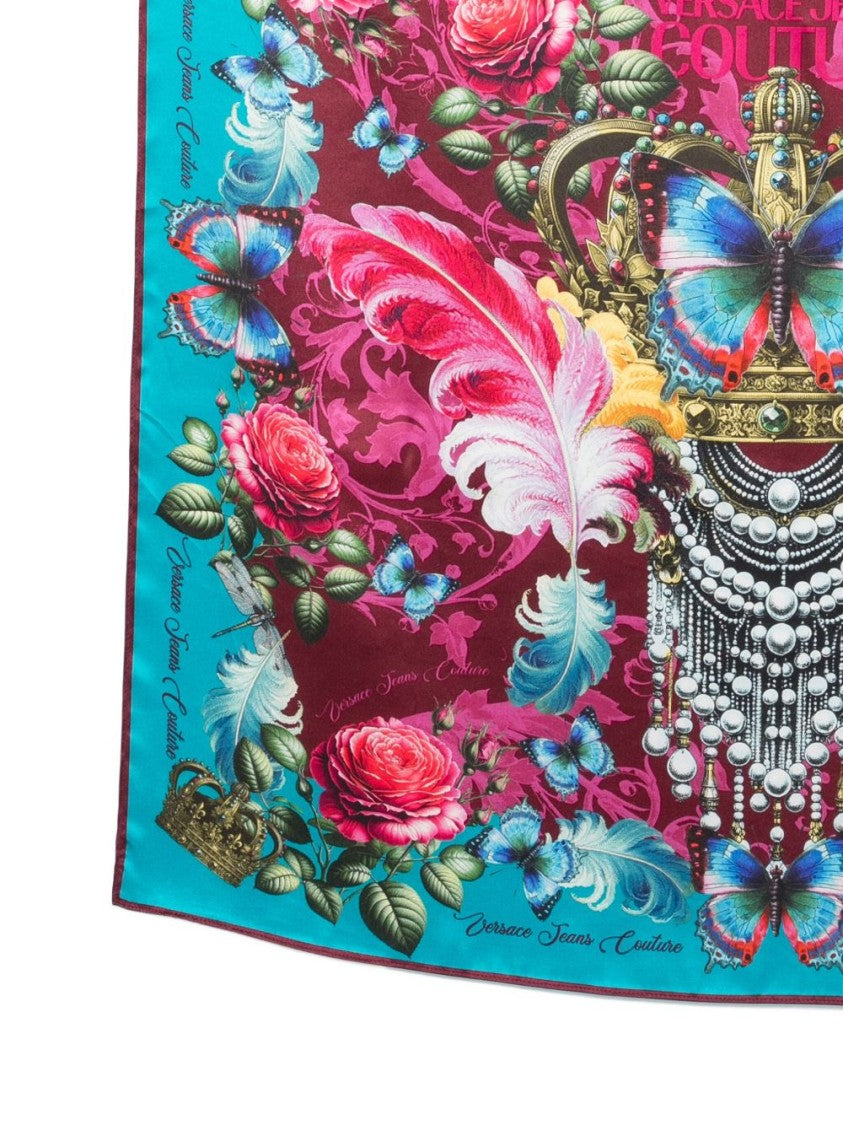 Versace Jeans Couture Ornate Silk Scarf With Design