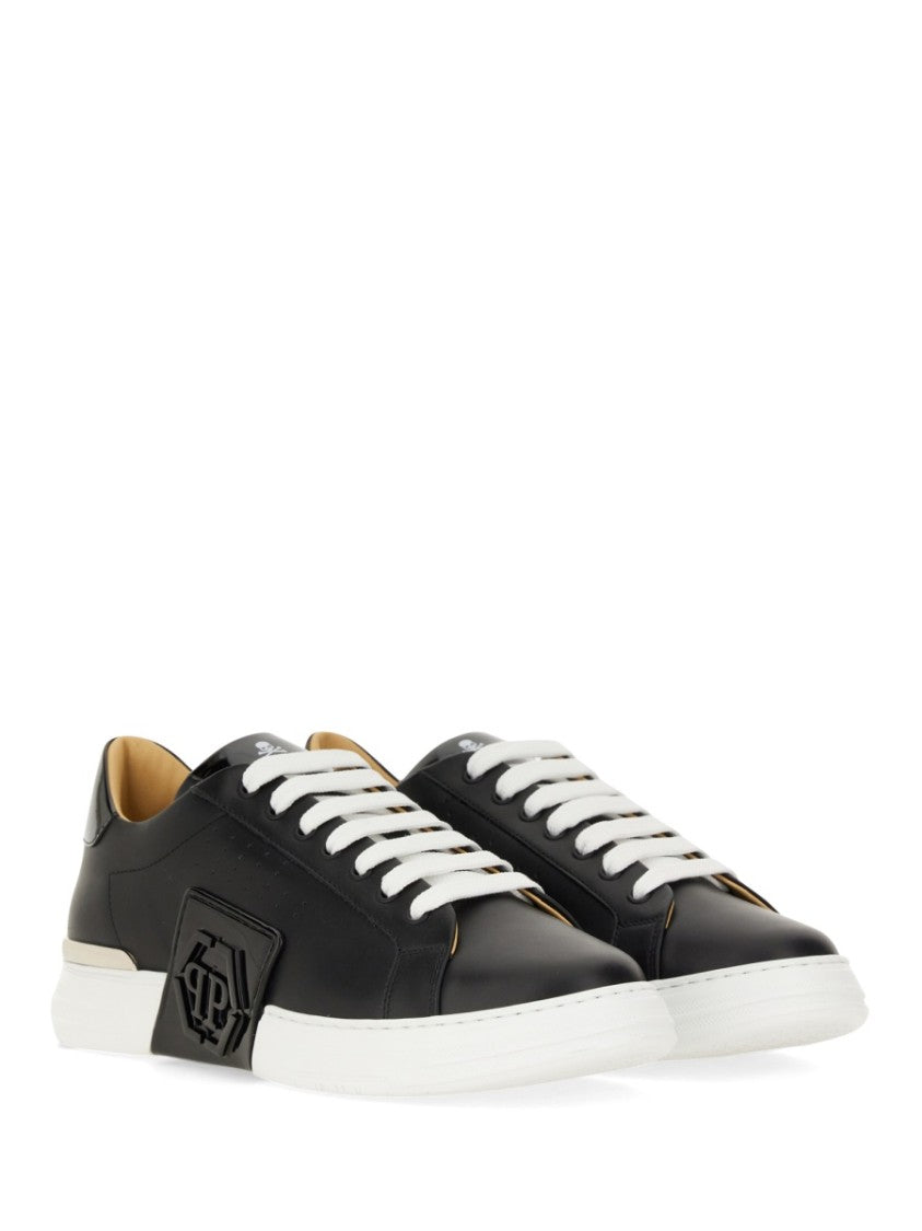 Philipp Plein Black Calf Leather Sneakers