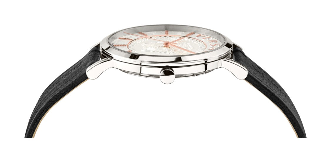 Versace Versace V‑Essential 40Mm Analog Wristwatch With Calf Leather Strap