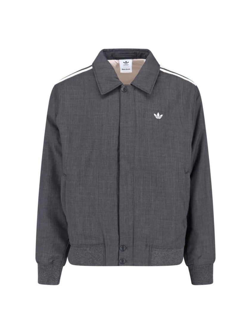 Adidas X Wales Bonner Wool Blend Jacket, Grey, Classic Collar