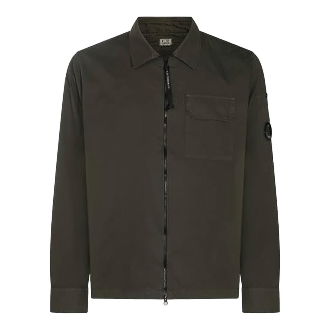 C.P. Company Minimalist Green Jacket With Front Zipper