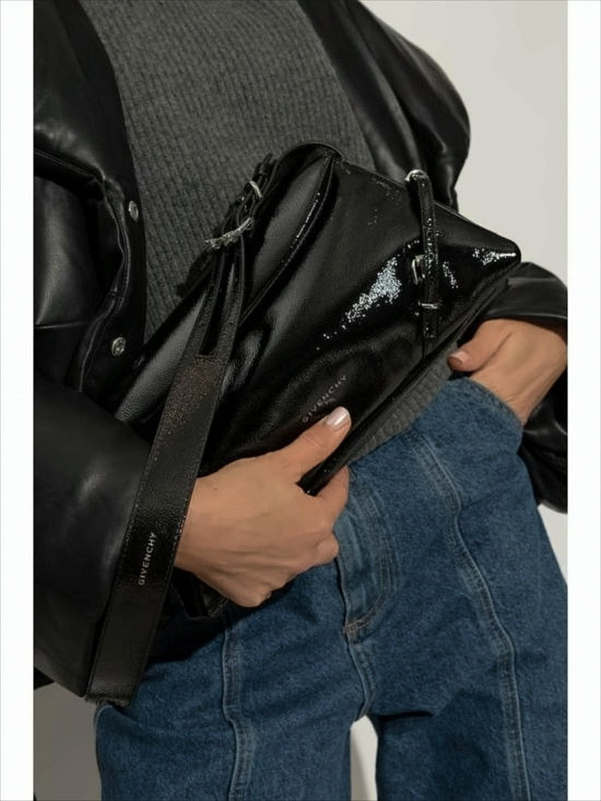 Givenchy Calf Leather Shoulder Bag With Structured Design