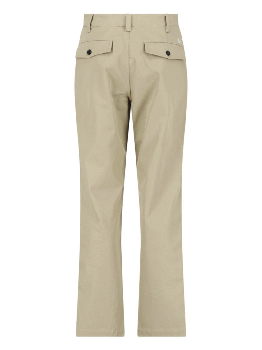 Burberry Beige Arthur Straight-Leg Cotton Trousers